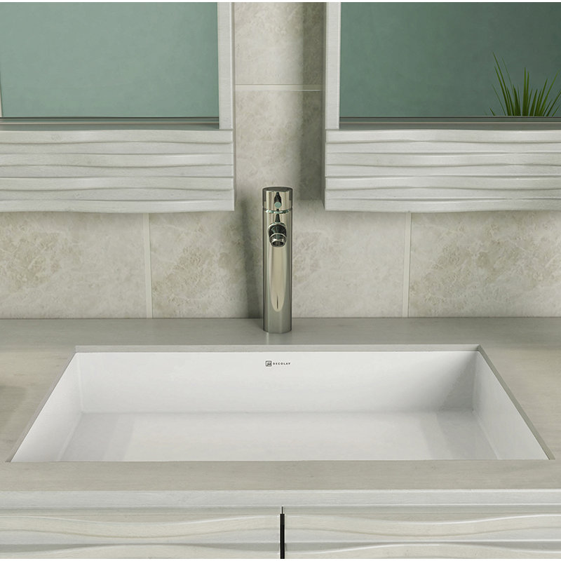 DECOLAV Saidi NULL Rectangular Undermount Bathroom Sink with Overflow